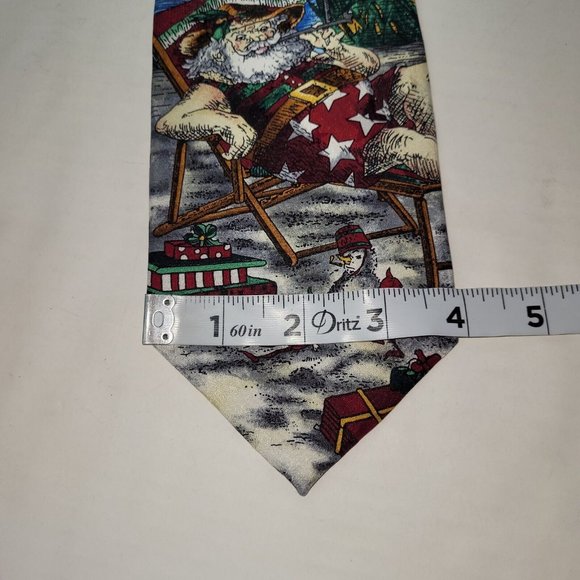 Americana by MBP Tie Mens Americana Series Surfside Santa Circa 1902 Silk - Picture 8 of 9